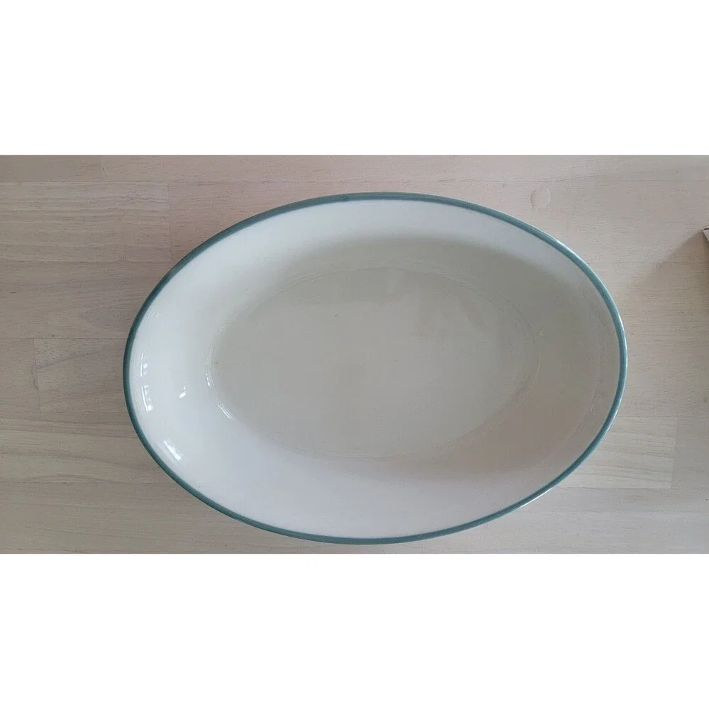 Pfaltzgraff JUNIPER Green Band Oval 10